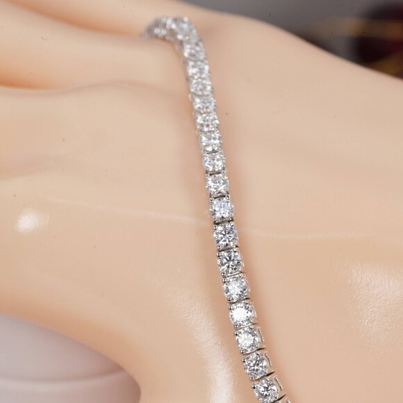 GRA Certified 5.8ct Moissanite Tennis Bracelet 3mm Sterling Silver - Picture 1 of 6